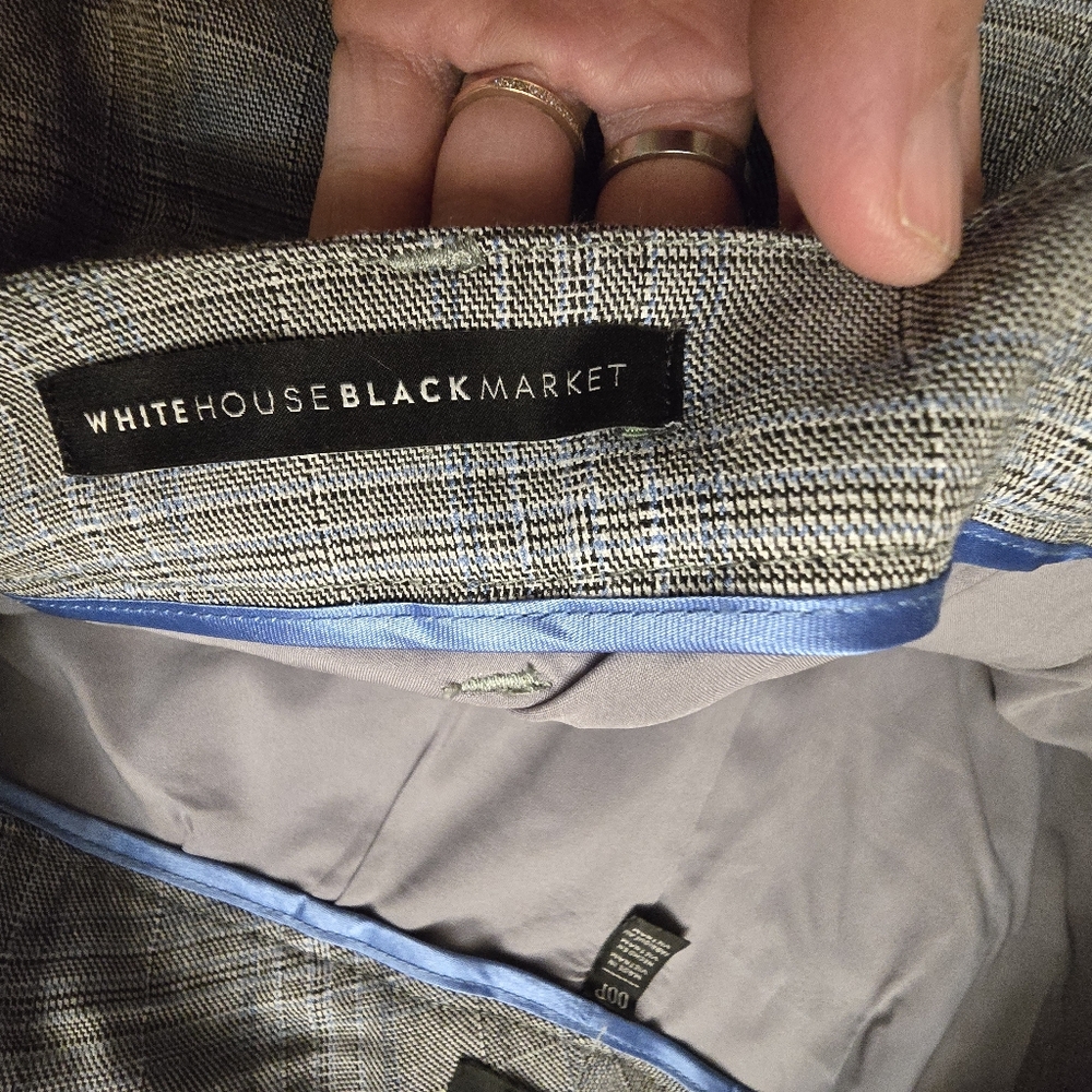 White House Black Market Gray Checkered Trousers - Picture 3 of 4